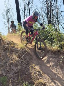 Tim riding the Marin Alpine Trail XR AXS in on a Madeira trail