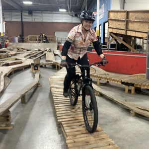 Michelle clearing a skinny at Joyride150