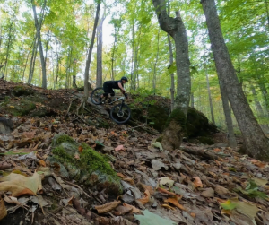 Stoked Mel riding MTB