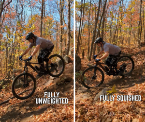 Stoked Mel unweighted and squished suspension