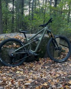 Ibis bike on trail.